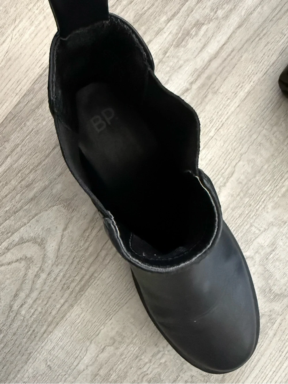 Chelsea Lug Sole Boots - Black Faux Leather
